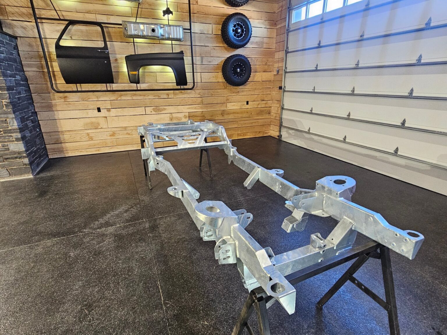 Bare hot-dip galvanized Frame-Werx frame in the shop