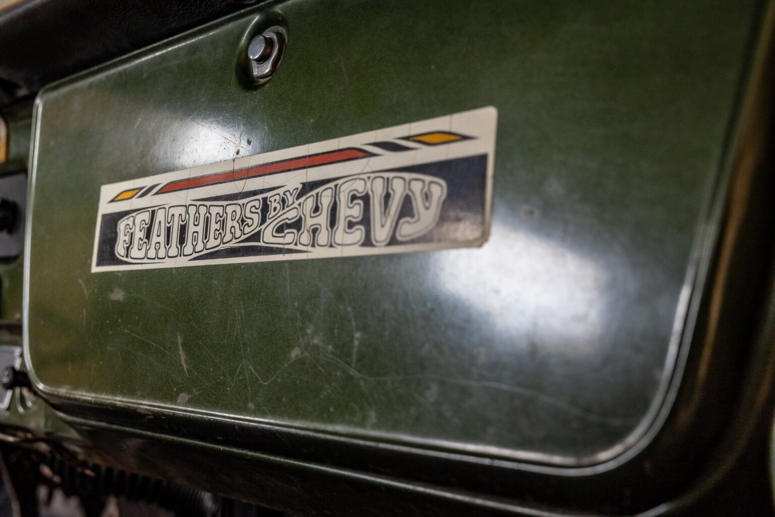 Feathers Chevy dealer badge on a 1972 K5 Blazer