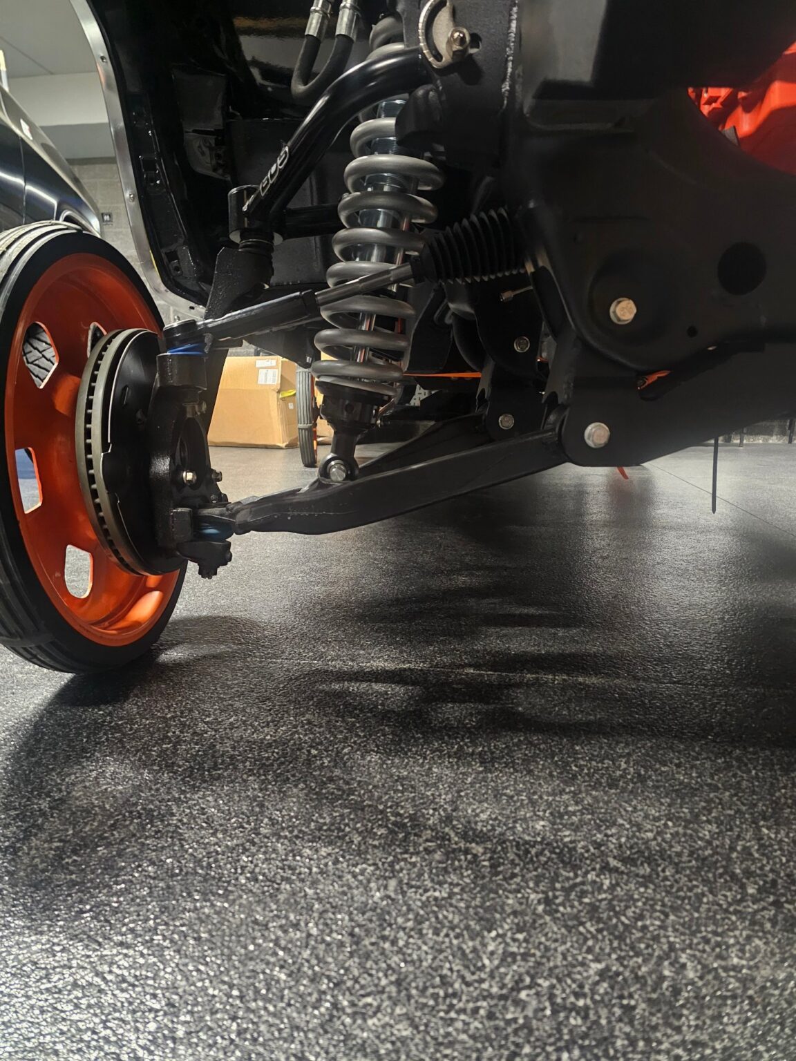 Frame-Werx independent front suspension with drilled rotor