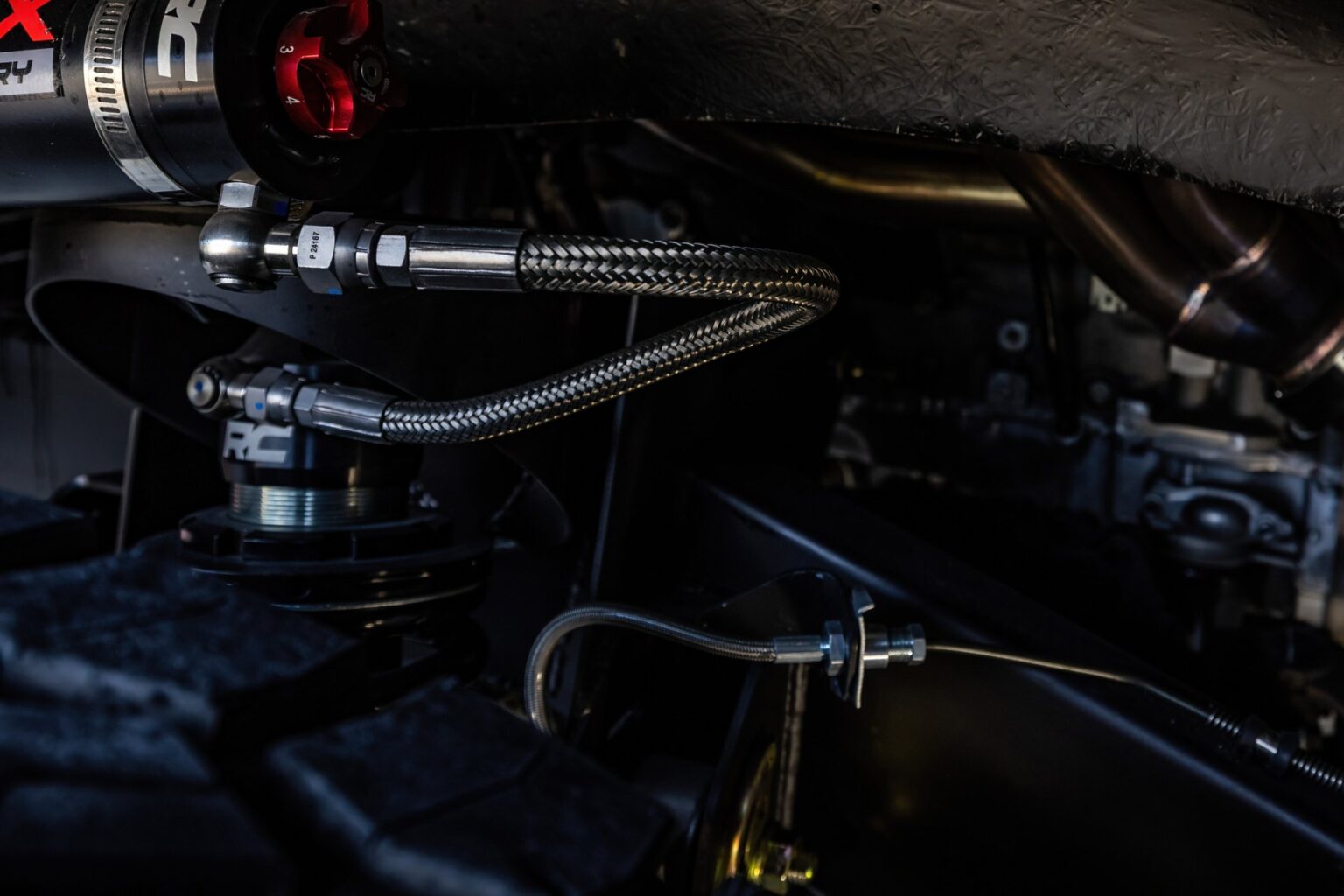K5 Blazer on a Frame-Werx chassis, coilover and braided brake lines